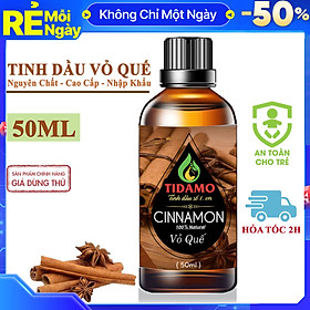 Tinh dầu Quế Nguyên Chất 50ML. Tinh Dầu Vỏ Quế Cao Cấp Nhập Khẩu Ấn Độ. Tinh Dầu Xông Phòng Kháng Khuẩn, Phòng Tránh Cảm Cúm - Dùng Với Máy Xông Tinh dầu