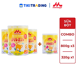 Combo 3 lon Sữa Morinaga số 2 Chilmil 800g + 1 lon sữa Morinaga số 2 320gr