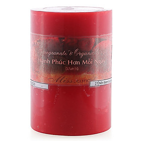 Nến thơm trụ tròn D7H10 Miss Candle MIC0260 7 x 10 cm (Đỏ, hương dâu tây)