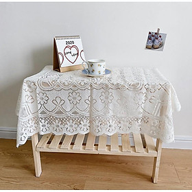 Mua Khăn REN - Trải bàn tròn trắng vintage CÓ SẴN  cao cấp dùng trang trí  chụp ảnh