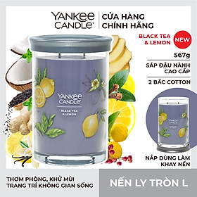 Nến ly tròn sáp đậu nành Yankee Candle size L (567g) - Black Tea & Lemon