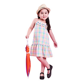 Đầm Suông Yếm Sọc Caro Bé Gái Ugether UKID50