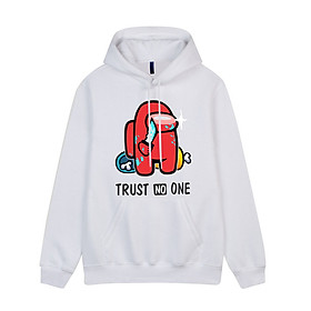 Áo Khoác Hoodie Màu Trắng Hình Đỏ Among Us Chất Nỉ Mềm Mịn Dành Cho Cả Nam Và Nữ