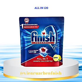 Viên rửa bát Finish All in one 120 viên made in EU, viên finish all in 1 hộp 120 tabs với 6 chức năng trong 1 viên, viên rửa chén finish 90 viên - viên finish 110 viên - viên finish 100 viên, vienruabat 120V