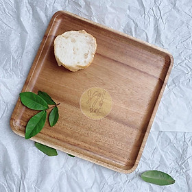 Mua Khay gỗ Keo Vuông nguyên khối 26cm