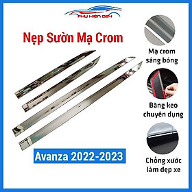 Bộ ốp nẹp sườn, nẹp hông xe ô tô Avanza 2022-2023 mẫu Inox trang trí bảo vệ cửa xe hơi