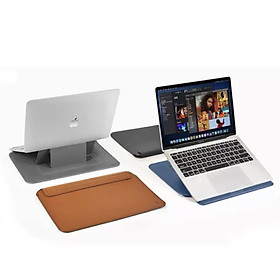 Bao Da Skin Pro Slim Stand Sleeve Dành Cho Macbook Chất Liệu Da PU Mịn, Nắp Từ Tính Có Chân Đế Có Thể Tự Điều Chỉnh - Hàng Chính Hãng