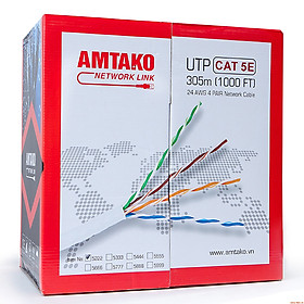 Cáp mạng Cat 5e AMTAKO 5333 dây trắng 305m - Hàng chính hãng 