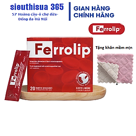 Sắt Bột Buccal Tan Ngay Trong Miệng Ferrolip Hộp 20 gói giành cho người thiếu máu đặc biệt các mẹ sau sinh