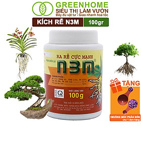 Phân Bón Lá Greenhome, N3M, Chai100ml, Ra Rễ Cực Mạnh Dùng Giâm, Chiết Cành, Ngâm Hạt Giống, Chuyên Kiểng, Hoa Hồng, Lan