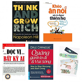 Combo 13 nguyên tắc nghĩ giàu làm giàu +khéo ăn khéo nói sẽ có được thiên hạ+đọc vị bất kỳ ai+quảng gánh lo đi & vui sống (bản đặc biệt tặng kèm bookmark AHA)