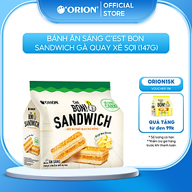 Túi 6 gói bánh ăn sáng C'est Bon Sandwich Sốt Bơ Phô Mai Chà Bông Orion (147G)