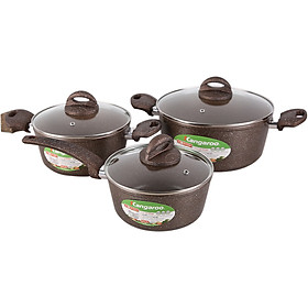 Mua Bộ nồi nhôm Kangaroo đáy từ - KG992MX (3 chiếc: 18-20-24 cm)