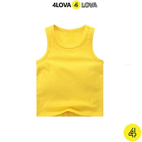 Áo ba lỗ bé trai bé gái chất cotton trơn 4LOVA basic hàng chính hãng từ 8-40kg