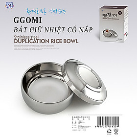 [HÀNG CHÍNH HÃNG] Bát inox giữ nhiệt bằng thép không gỉ, hút chân không giữ thành và lòng bát của GGOMi Hàn Quốc