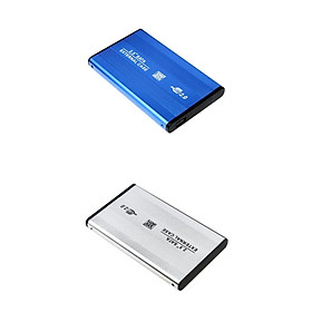 2Pcs Aluminium Hard Drive Case 2.5" USB2.0 SATA HDD Disk External Enclosure