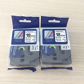 Mua  Combo 02 nhãn in TZ2-241 tiêu chuẩn - Chữ đen trên nền trắng 18mm - Hàng nhập khẩu
