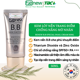 Kem Nền Siêu Mịn Lâu Trôi BB Benew ốc sên Cream Cao Cấp Hàn Quốc ( 50ml)