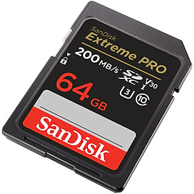 Thẻ nhớ SDXC SanDisk Extreme Pro SDSDXXU-064G U3 V30 64GB 200MB/s New 2022 - Hàng Nhập Khẩu