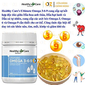 Omega 3-6-9 Úc Healthy Care Ultimate 1000mg Tạo sức khỏe cho tim, não, khớp