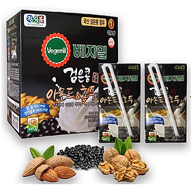 Lốc 16 hộp Sữa Đậu Đen Óc Chó Hạnh Nhân Vegemil (190ml/ hộp)