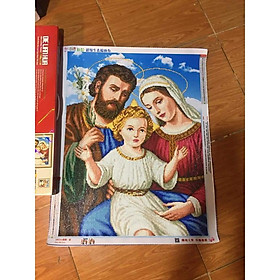 Tranh đính đá thành phẩm mẫu công giáo gia đình chúa