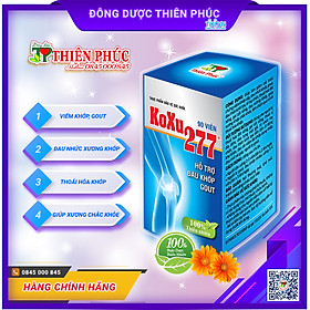 KOXU 277 (Hộp 90 viên) – HỖ TRỢ ĐIỀU TRỊ BỆNH VIÊM KHỚP GOUT  – Sản Phẩm Của Công Ty Đông Dược Thiên Phúc