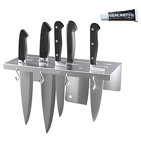 Mua Kệ treo dao kéo Inox 304 có 4 móc treo dán tường Hobby home decor KDT
