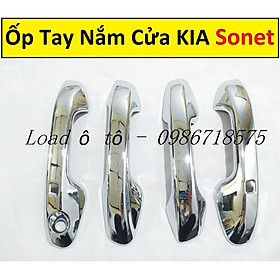 Ốp Tay Nắm Cửa Xe KIA Sonet 2022-23 Mẫu Mạ Crom Loại 1 Cao Cấp