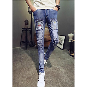 Quần jeans rách chắp vá 96 Mã: ND0941 - XANH NHẠT