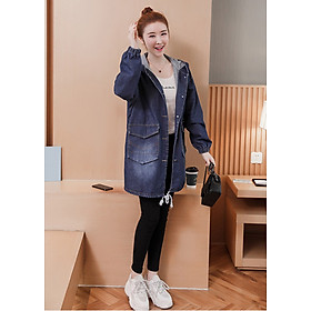 Áo Khoác Jean,Áo Khoác Bò Nữ Form Dài In Hình