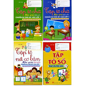 Bộ Tập Tô Chữ Mẫu Giáo, Chuẩn Bị Cho Bé Vào Lớp 1 (Bộ 4 cuốn)