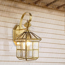 Đèn treo tường decor màu vàng đồng dùng để trang trí ngoài trời kiểu dáng hiện đại phù hợp với mọi không gian - VGR-VD02