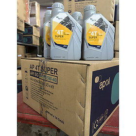 Dầu nhớt xe máy giá sỉ AP 4T Super SG 15W-40 chai 0.8L bán theo số lượng lớn cho tiệm sửa xe, rửa xe [Giá sỉ][Thùng 24