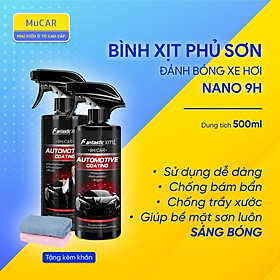 Bình Xịt Phủ Sơn Đánh Bóng Xe Hơi - Bình Xịt Bảo Vệ Sơn Xe Hơi Cao Cấp - Nano 9H - Dung Tích 500ml