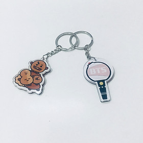 Móc khóa BTS SHOOKY mica combo 2 móc