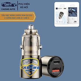 Tẩu Sạc GEEK 95W QC012 - 2 Cổng Sạc USB A + USB C - Sạc Nhanh PD+QC