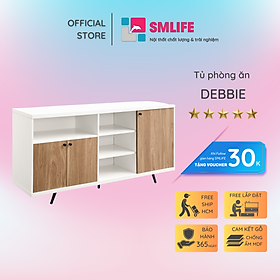 Tủ phòng ăn gỗ hiện đại SMLIFE Debbie  | Gỗ MDF dày 17mm chống ẩm | D150xR40xC65cm - Màu
