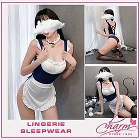 Cosplay hầu gái thủy thủ dáng bodysuit - Set váy ngủ sexy cosplay hầu gái