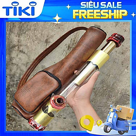 Mua Điếu Cày Trong xuốt Mini Du Lịch Chống Đổ Nước 30cm rút 45cm Tặng Túi Da kèm phụ kiện
