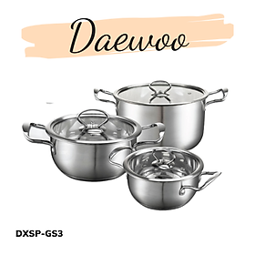 Daelux Bộ 3 nồi Inox DXSP-GS3 (size 16 + 20 + 24cm) -Hàng chính hãng