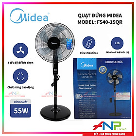 Mua Quạt Đứng 5 Cánh Midea FS40-15QR (Công Suất 55W - 3 Chế Độ Gió - Có Điều Khiển Từ Xa) - Hàng Chính Hãng