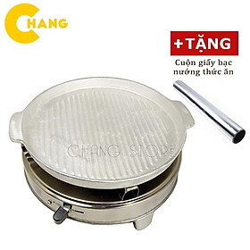 Bộ bếp nướng cồn và chảo gang nướng chất liệu inox bền đẹp, có tuổi thọ lâu