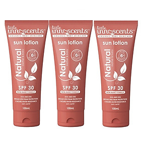Bộ 3 tuýp Little Innoscents - Kem chống nắng Natural Sun Lotion SPF 30