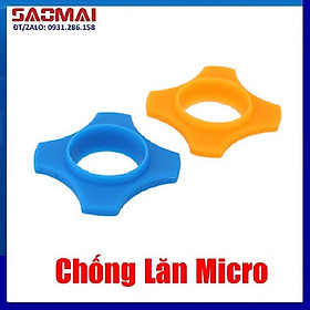 Bộ 2 chống lăn silicon cao su cho micro có dây và không dây - Màu cam và xanh dương