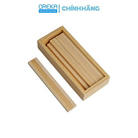 Đồ chơi trẻ em Oreka Montessori Hộp đựng thanh gỗ xếp Thang nâu - 0310230