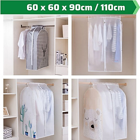 Mua Túi peva SmileBox size lớn bọc nhiều bộ quần áo treo tủ chống thấm  chống bụi  có khóa kéo đôi tiện lợi nhiều size ngắn dài 90cm 110cm- Hàng chính hãng