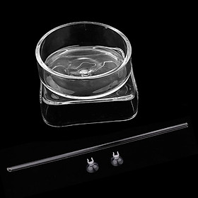 2 Pcs Aquarium   Tank Shrimp Feeding Food Dish Tray Feeder With 40cm Tube