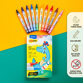 Bút sáp màu Thiên Long Colokit 10 màu mịn, ít bụi, đều màu tiêu chuẩn Châu Âu an toàn cho trẻ em tô màu, vẽ tranh CR-C07