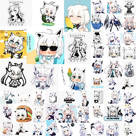 Ảnh Sticker Shirakami Fubuki Sticker 30-60 cái ép lụa khác nhau/Hình dán vtuber Hololive Shirakami fubuki